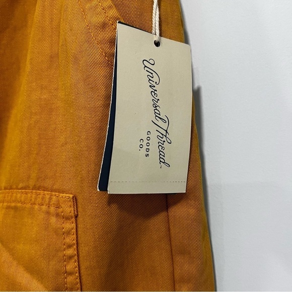 Women’s Button Fly Wide Leg Cargo Pants Universal Thread Yellow Size 14 - Picture 4 of 6